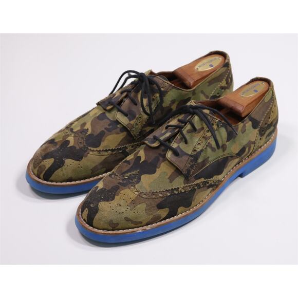 Del Toro Green Camo Camouflage Wingtip Derby Oxford Dress Shoes Mens 11 M main image 7